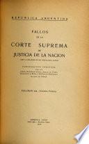 Fallos de la Corte Suprema de Justicia nacional