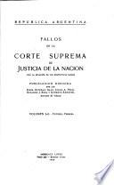 Fallos de la Corte Suprema de Justicia nacional