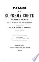 Fallos de la Suprema Corte de Justicia nacional, con la relación de sus respectivas causas