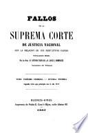 Fallos de la Suprema Corte de Justicia nacional, con la relación de sus respectivas causas