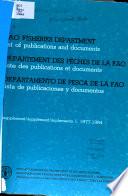 FAO Fisheries Department List of Publications and Documents