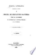 Fiesta literaria celebrada en honor de Miguel de Cervantes Saavedra por la Academia de Conferencias y Lecturas Públicas de la Universidad, 23 de abril de 1869