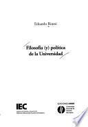 Filosofía (y) política de la universidad