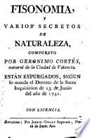 Fisonomia y varios secretos de naturaleza