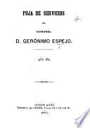Foja de servicios del Coronel D. G. E.