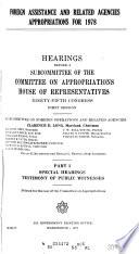Foreign Assistance and Related Agencies Appropriations for 1978