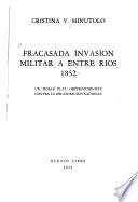 Fracasada invasión militar a Entre Ríos, 1852