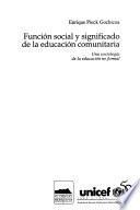 Función social y significado de la educación comunitaria
