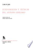 Fundamentos y técnicas del análisis literario