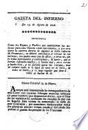 Gazeta del Infierno de 13 de Agosto de 1808. [A satire upon Napoleon and upon events in Spain in 1808. By T. de la V.?]