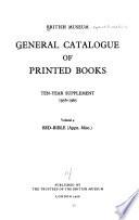 General Catalogue of Printed Books