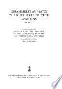 Gesammelte Aufsätze zur Kulturgeschichte Spaniens