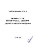 Gestión pública descentralizada en Bolivia