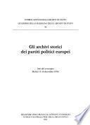 Gli archivi storici dei partiti politici europei