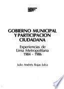 Gobierno Municipal y participación ciudadana