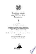 Gramática en la lengua general del Nuevo Reino, llamada mosca