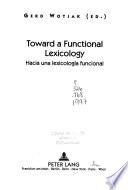 Hacia una lexicología funcional