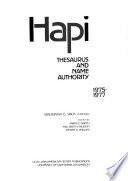HAPI Thesaurus and Name Authority, 1975-1977