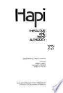 HAPI Thesaurus and Name Authority