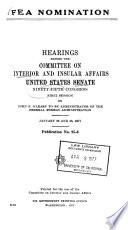 Hearings, Reports and Prints of the Senate Committee on Interior and Insular Affairs