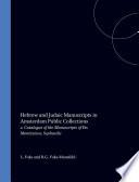 Hebrew and Judaic Manuscripts in Amsterdam Public Collections
