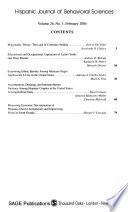 Hispanic Journal of Behavioral Sciences