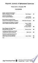 Hispanic Journal of Behavioral Sciences