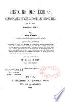 Histoire des écoles communales et consistoriales israélites de Paris