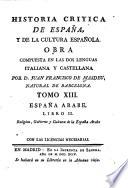 Historia critica de España, y de la cultura española: España arable. 1793-95