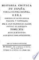Historia critica de España, y de la cultura Española