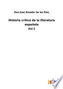 Historia crítica de la literatura española