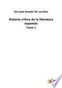 Historia crítica de la literatura española