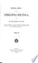 Historia crítica de la literatura Española