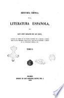 Historia crítica de la literatura española par don José Amador de Los Rios