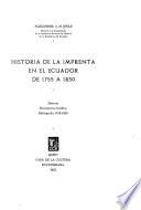 Historia de la imprenta en el Ecuador de 1755 a 1830