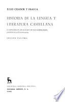 Historia de la lengua y literatura castellana