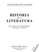 Historia de la literatura para cuarto año de bachillerato, magisterio y comercial