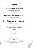 Historia de la literaturs espanola [desde mediados del siglo XII hasta nuestros dias]