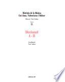 Història de la música catalana, valenciana i balear: Diccionari