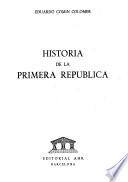 Historia de la primera república