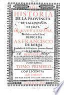 Historia de la provincia de la compañia de Jesus de Nueva-España