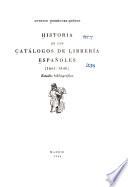 Historia de los catálogos de librería españoles (1661-1840)