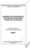 Historia del pensamiento rector de las finanzas públicas nacionales