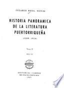 Historia panorámica de la literatura puertorriqueña (1589-1959).
