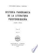 Historia panorámica de la literatura puertorriqueña (1589-1959)