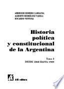 Historia política y constitucional de la Argentina: Desde 1868 hasta 1989