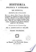 Historia política y literaria de Grecia, 1