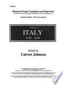 Historical Organ Techniques and Repertoire: Italy, 1725-1830