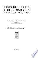 Historiografía y bibliografía americanista