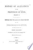 History of Alienations in the Province of Sind